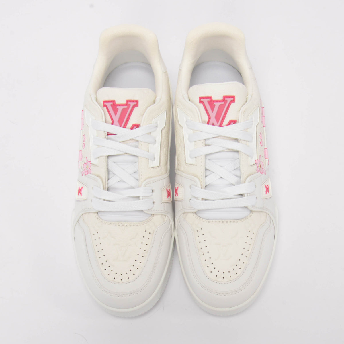 Louis Vuitton x TM Embossed Monogram Cherry Blossom Trainer Sneakers 38