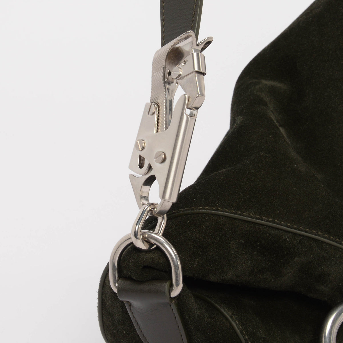 Burberry Dark Green Suede Small Knight Shoulder Bag