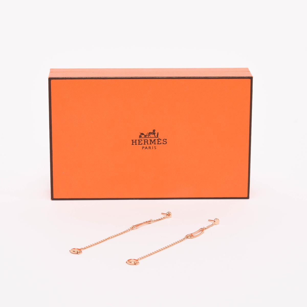 Hermes 18k Rose Gold Chaine D'ancre Mini Punk Earrings