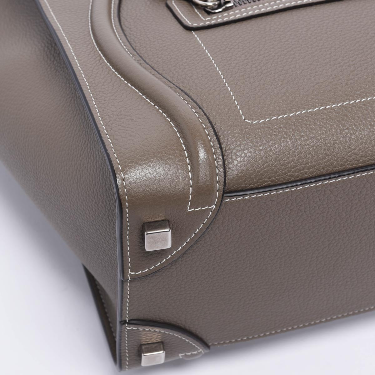 Celine Taupe Grained Calfskin Micro Luggage Bag