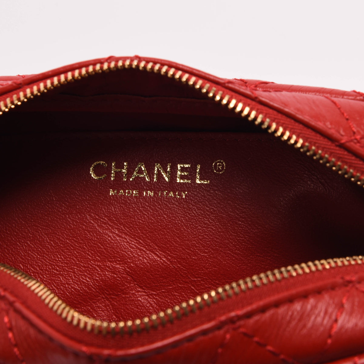 Chanel Red Aged Quilted Calfskin Mini Reissue Camera Case
