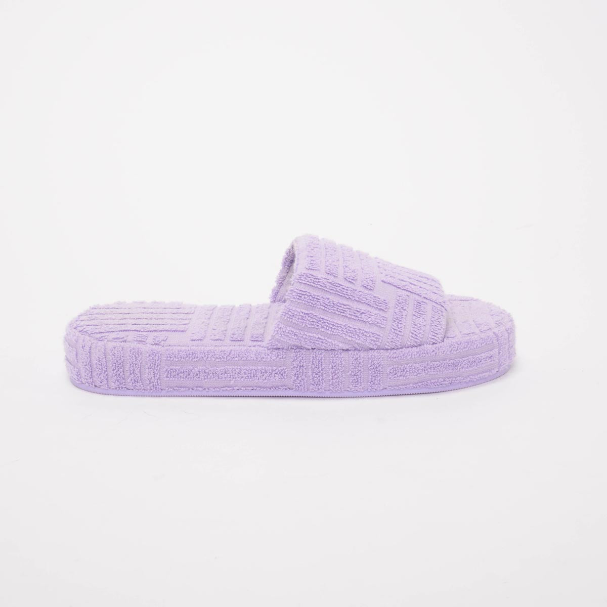 Bottega Veneta Purple Terry Cloth Resort Slippers 40