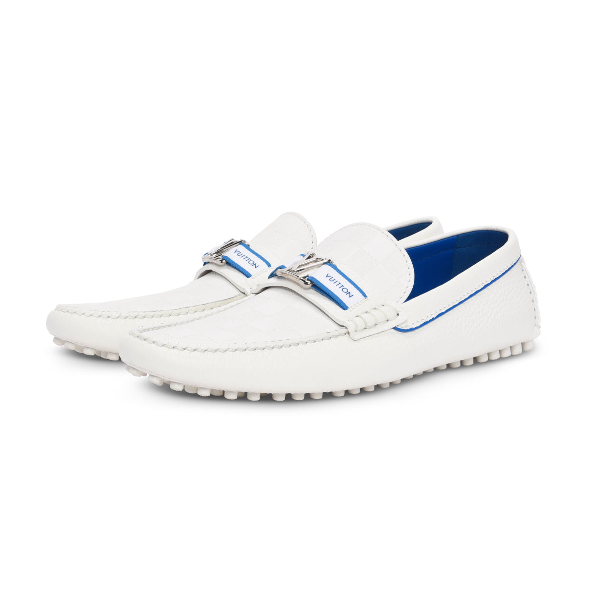Louis Vuitton White Damier Infini Hockenheim Loafers UK