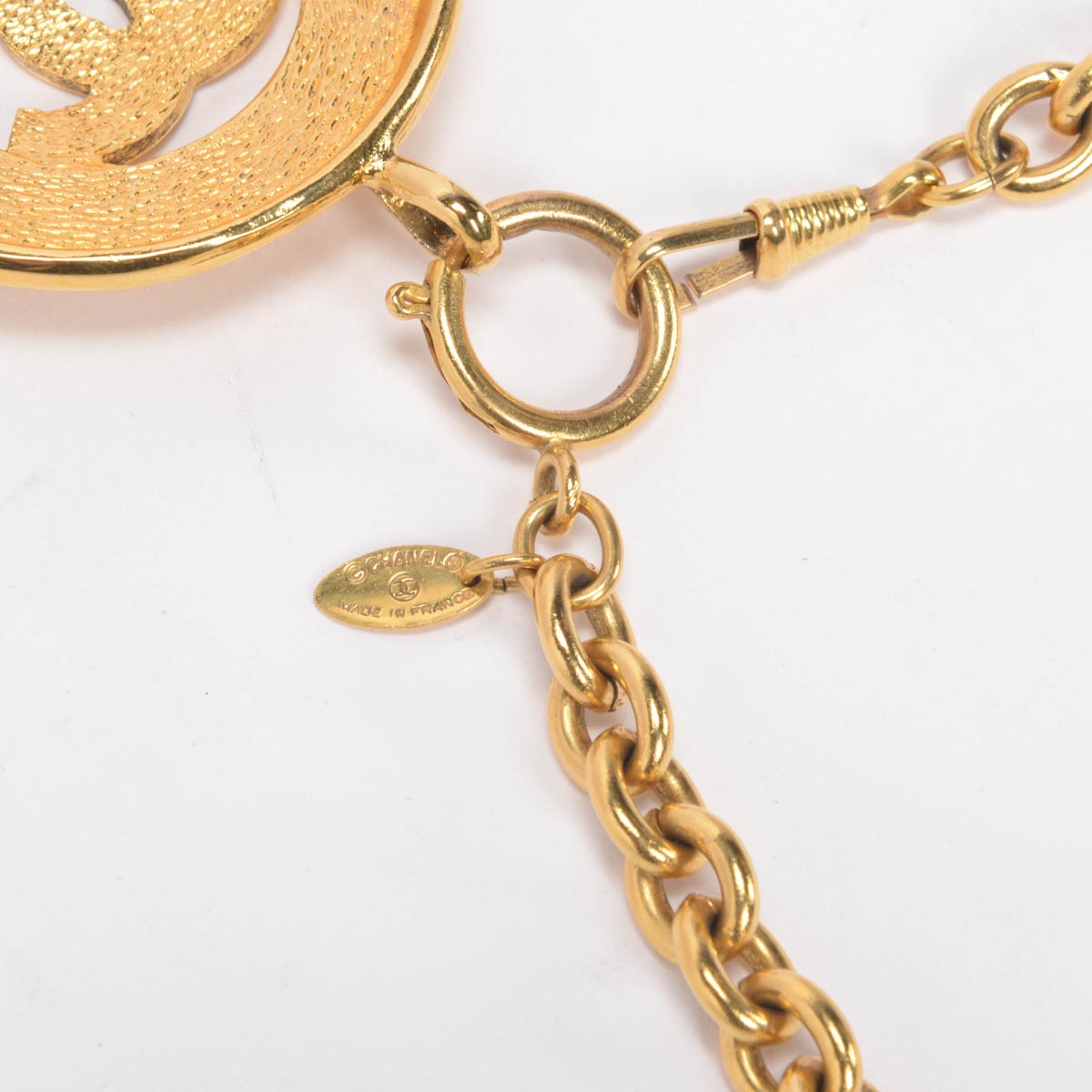 Chanel Vintage Gold Sunburst CC Medallion Necklace