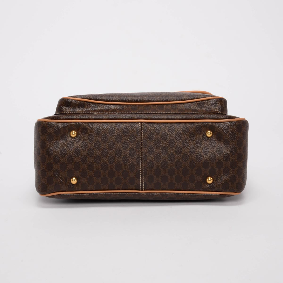 Celine Brown Triomphe Canvas Macadam Top Handle Bag