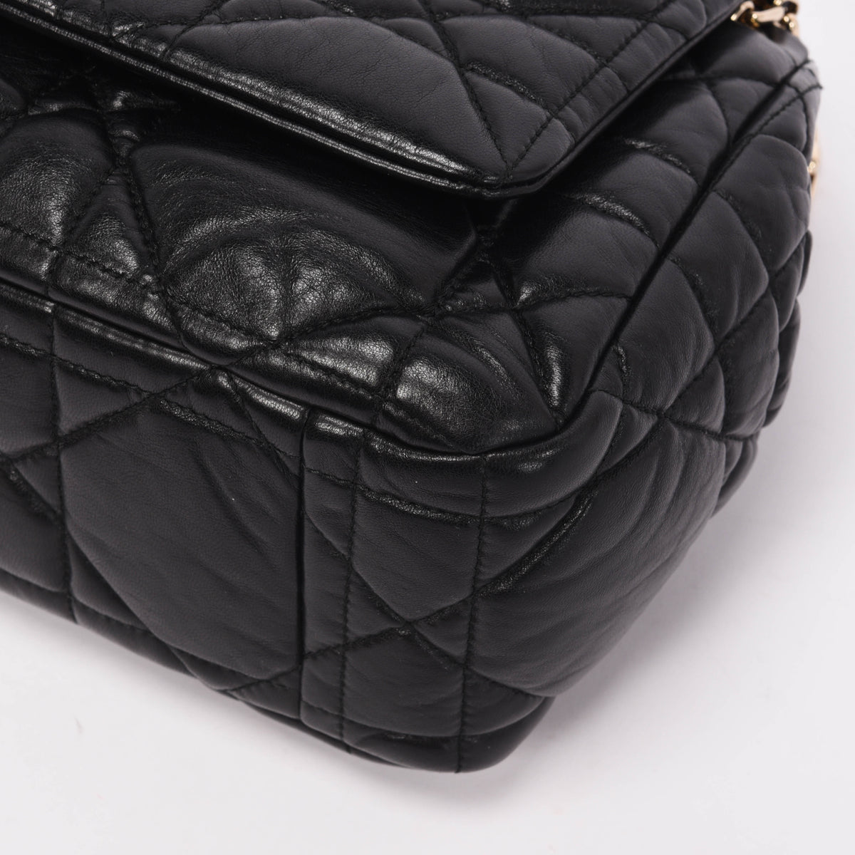 Dior Black Cannage Lambskin Milly La Foret Shoulder Bag