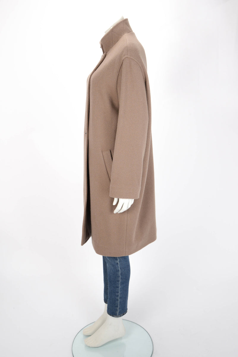 Hermes Etoupe Cashmere Long Coat FR 40
