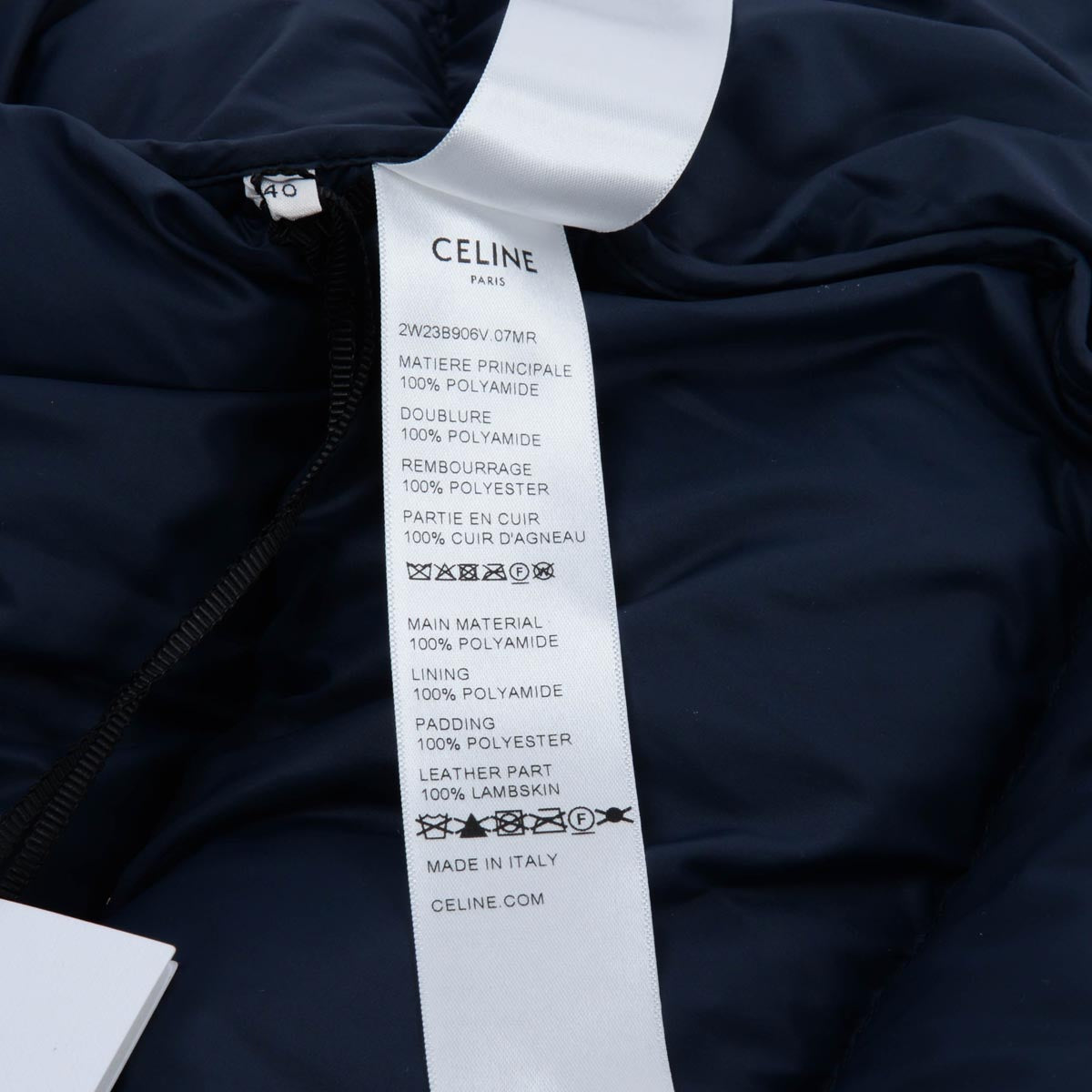 Celine Navy Nylon Oversized Sleeveless Puffer Jacket FR 40