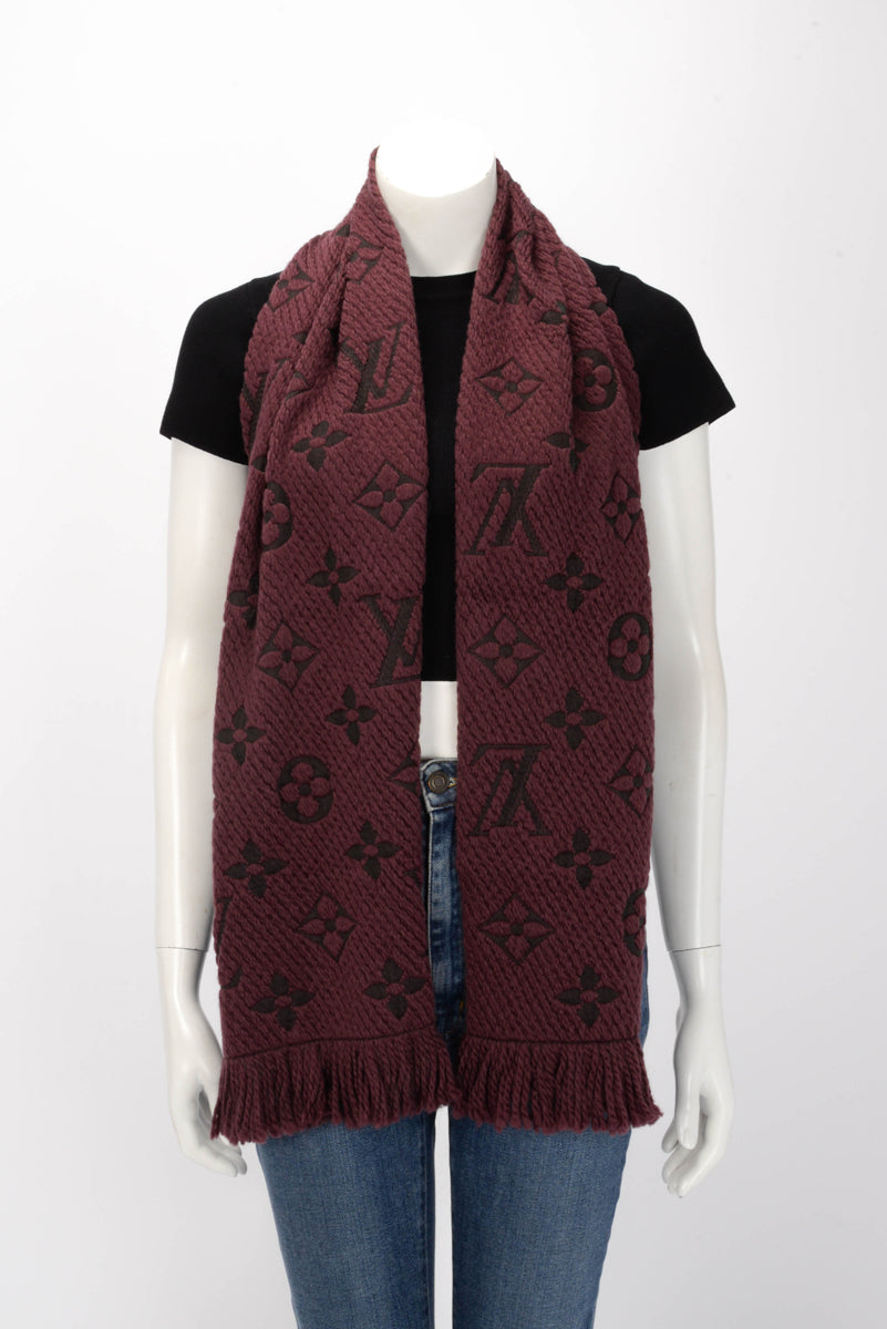 Louis Vuitton Magenta Wool Logomania Scarf