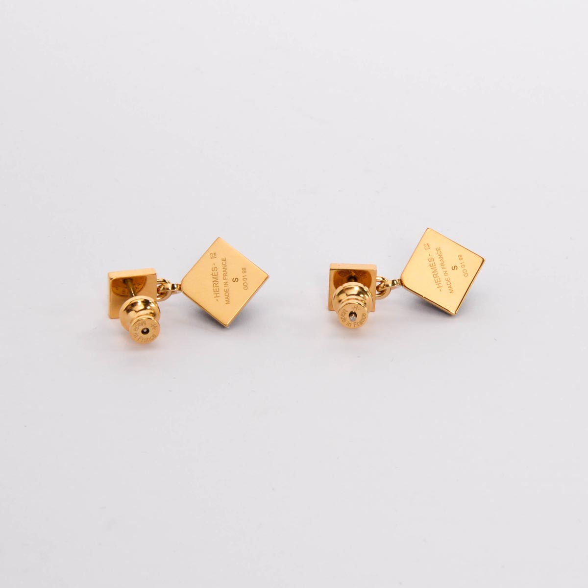 Hermes Black & Gold Medor Folk Earrings