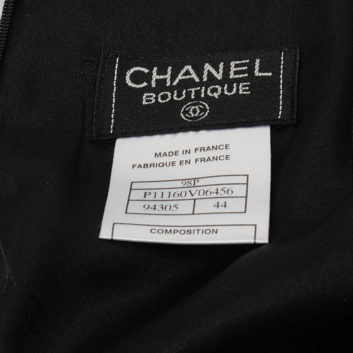 Chanel Black Fine Wool Pencil Skirt FR 44