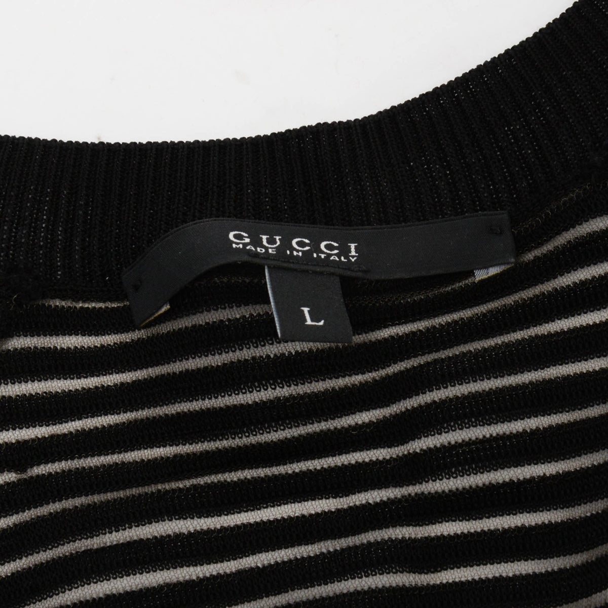 Gucci Black Lace Knit V-Neck Sweater L
