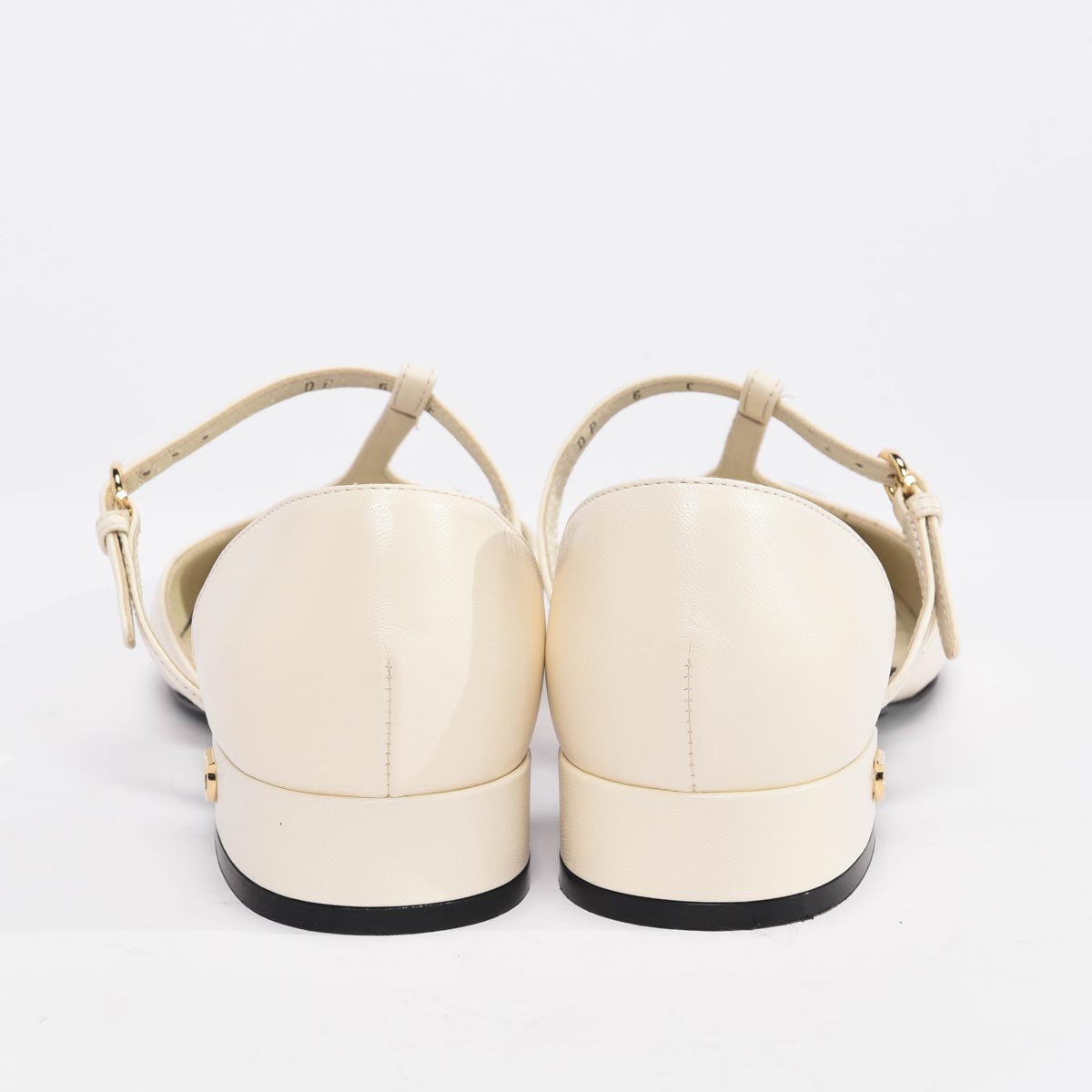Ferragamo White & Black Goatskin Linette Cap Toe Mary Janes 6