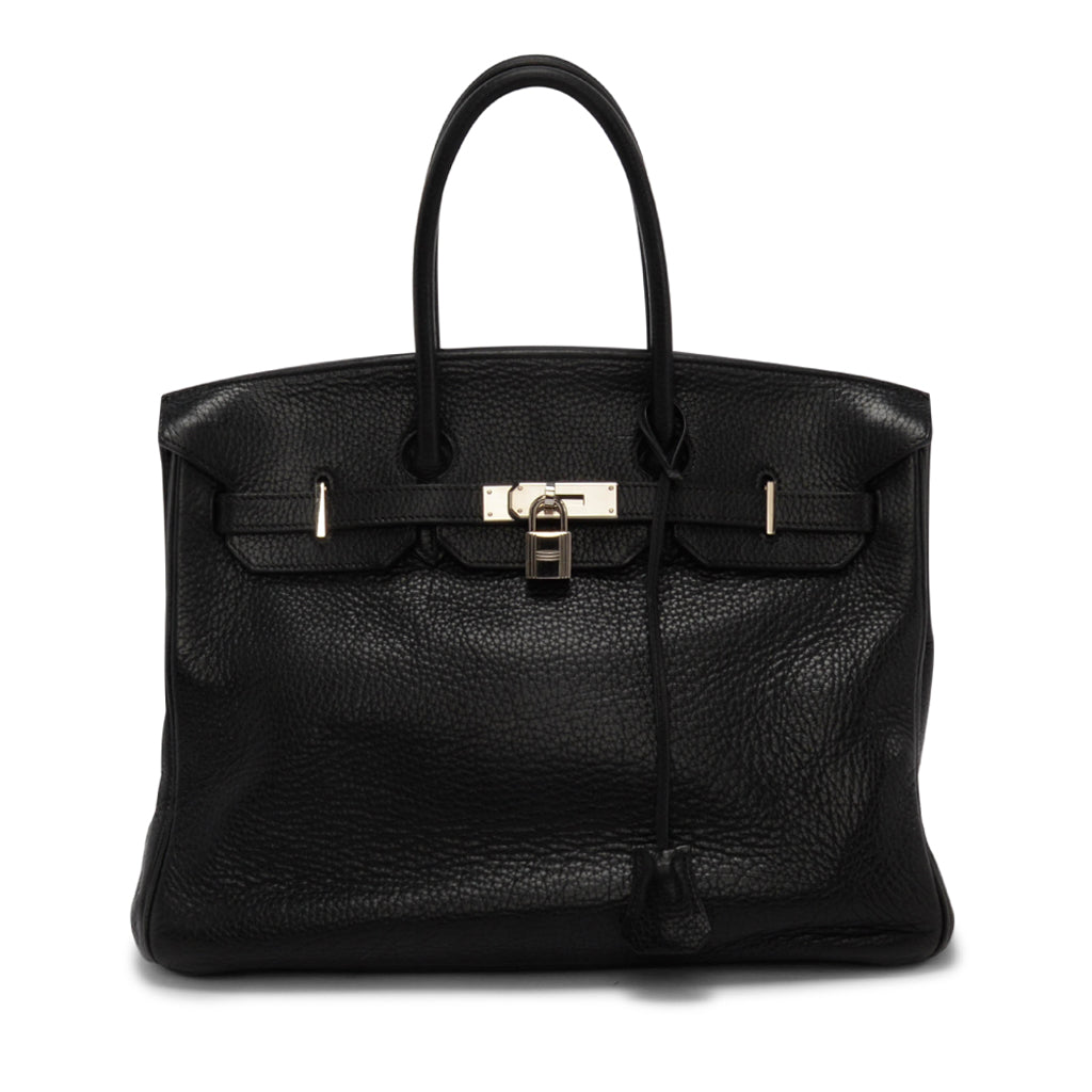 Hermes Black Clemence Birkin 35 PHW