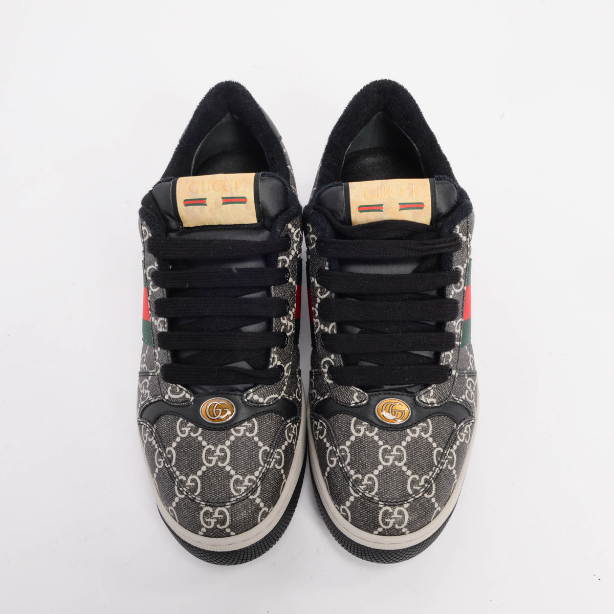 Gucci Black GG Supreme Screener Sneakers 41.5
