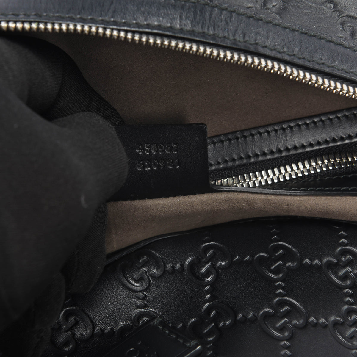 Gucci Black Guccissima Small Signature Day Backpack