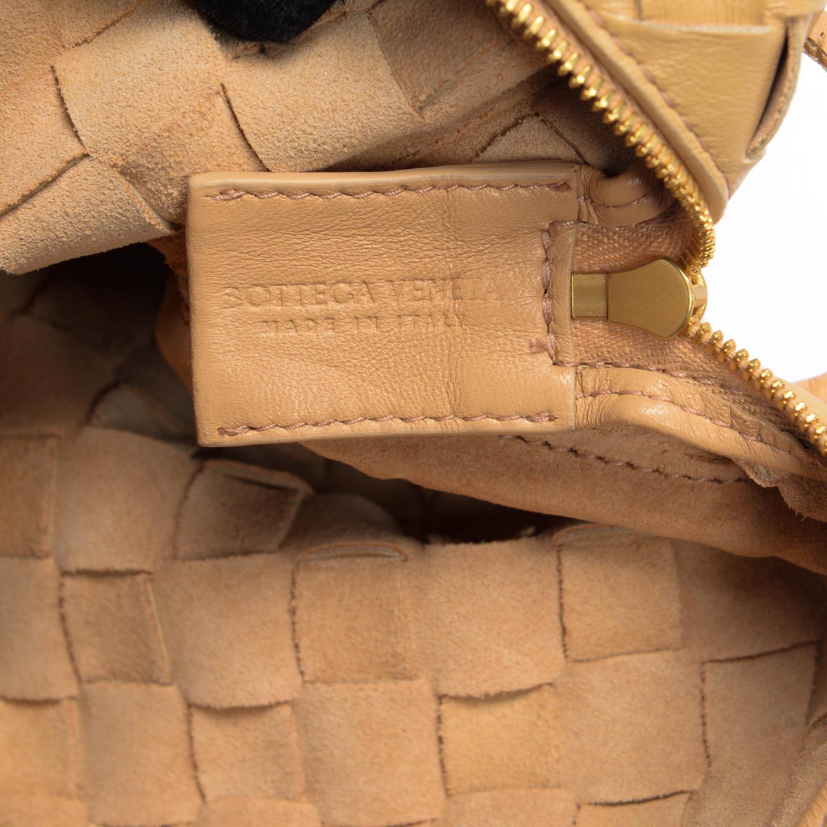 Bottega Veneta Almond Intrecciato Small Loop Camera Bag