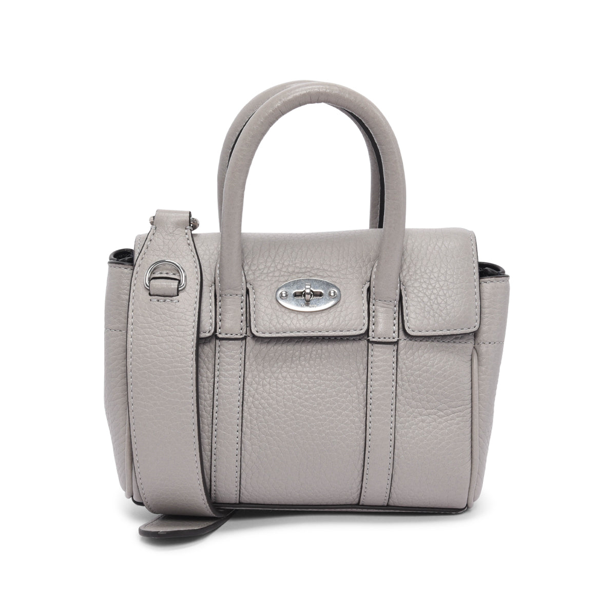Mulberry Pale Grey Heavy Grain Mini Bayswater Tote