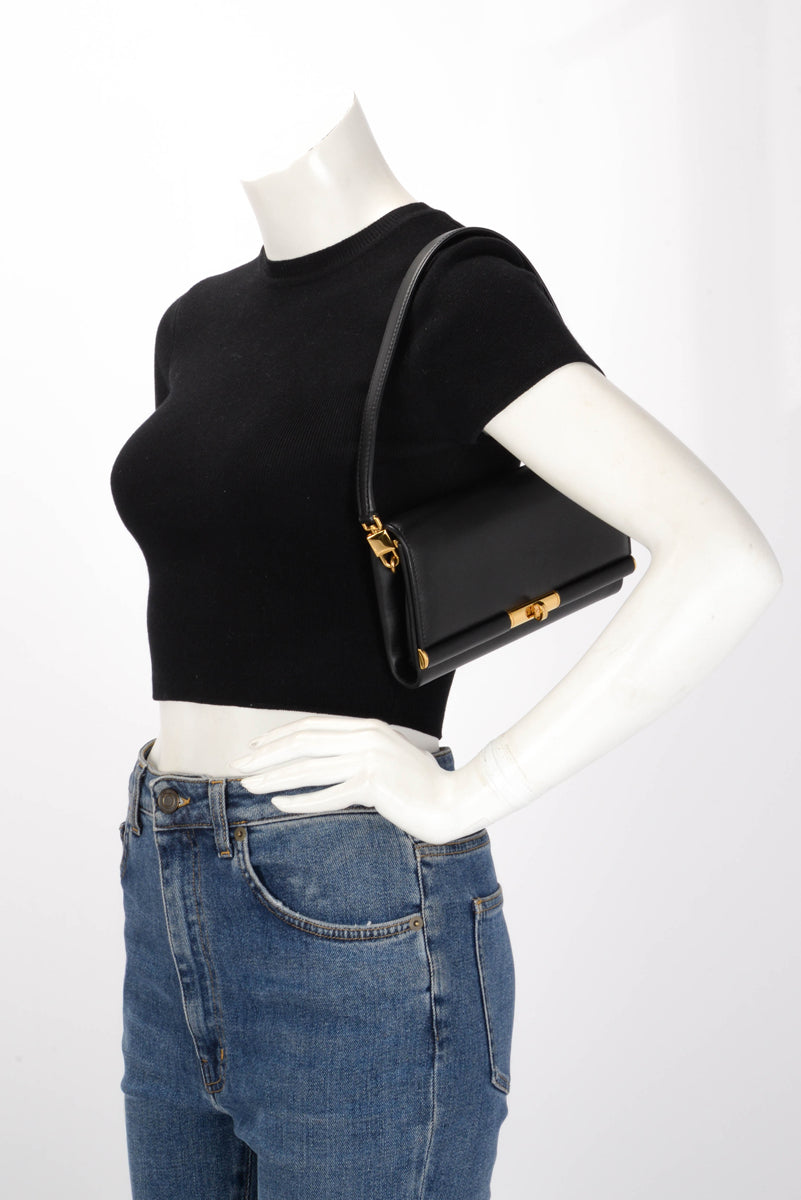 Dolce & Gabbana Black Leather Marlene Shoulder Bag