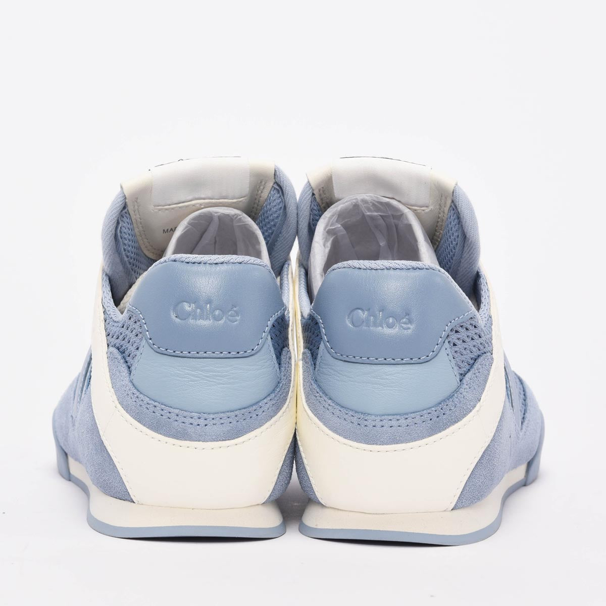 Chloe Pearl Blue Suede & Mesh Kick Sneakers 39