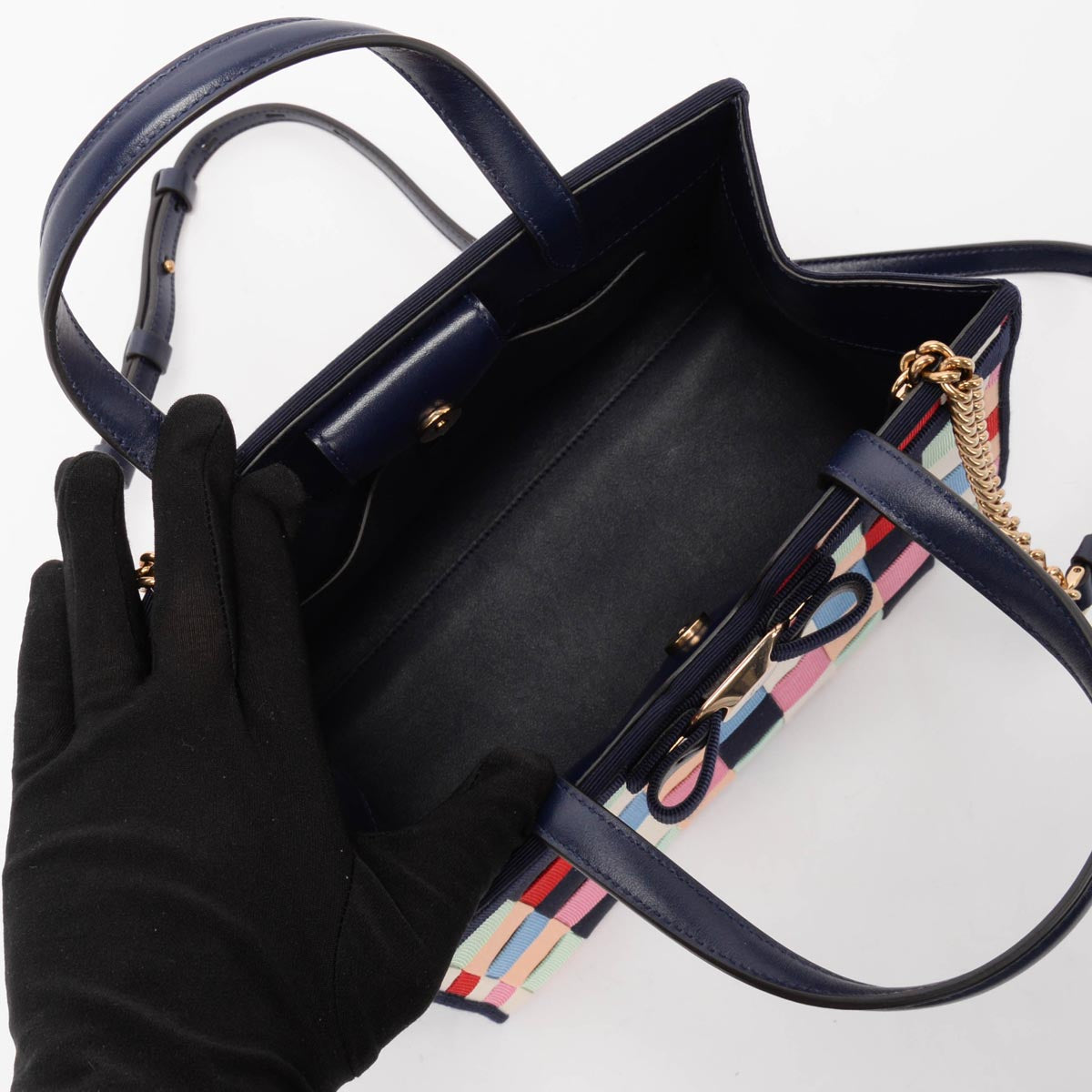 Ferragamo Multi Colour Nylon Vara Bow Tote