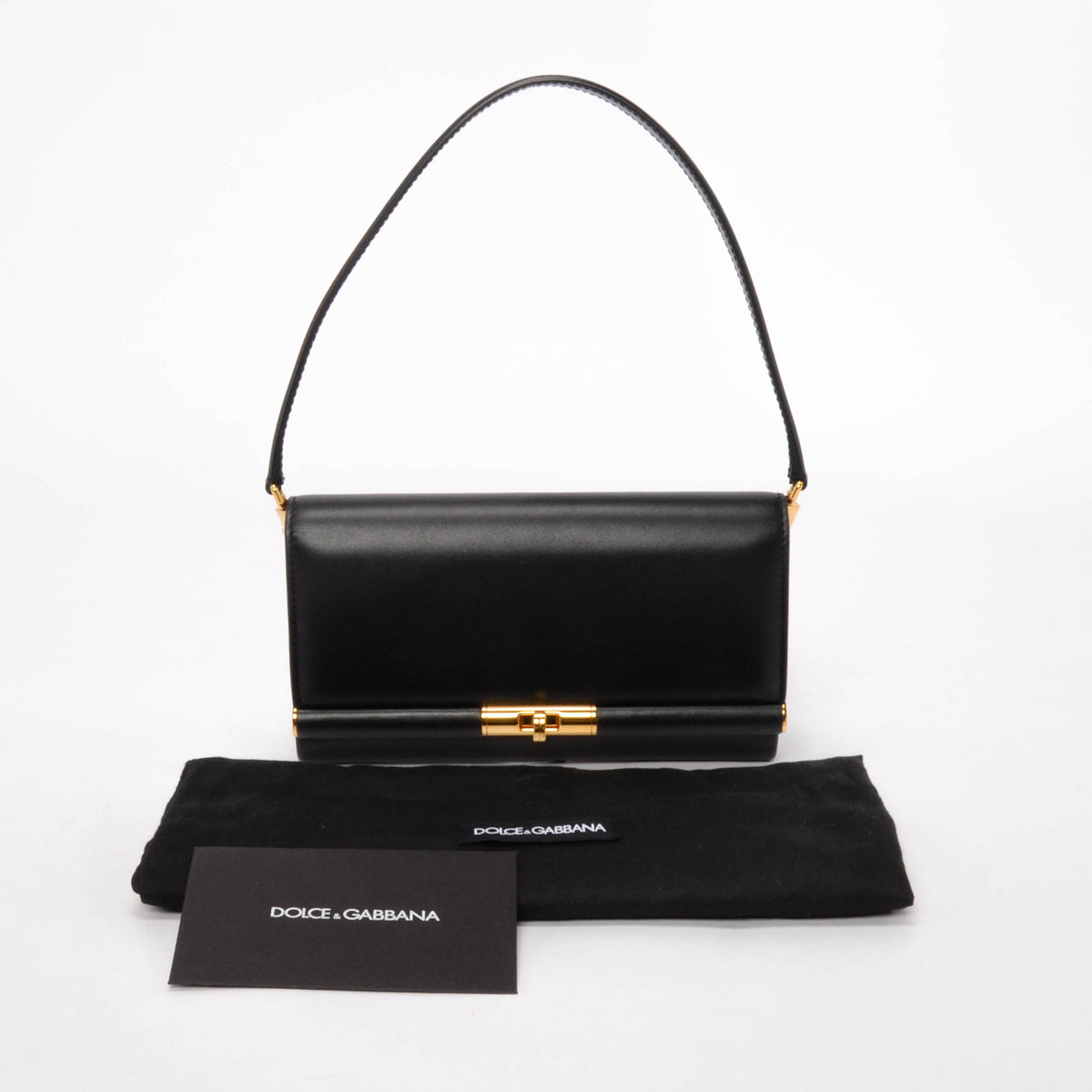 Dolce & Gabbana Black Leather Marlene Shoulder Bag