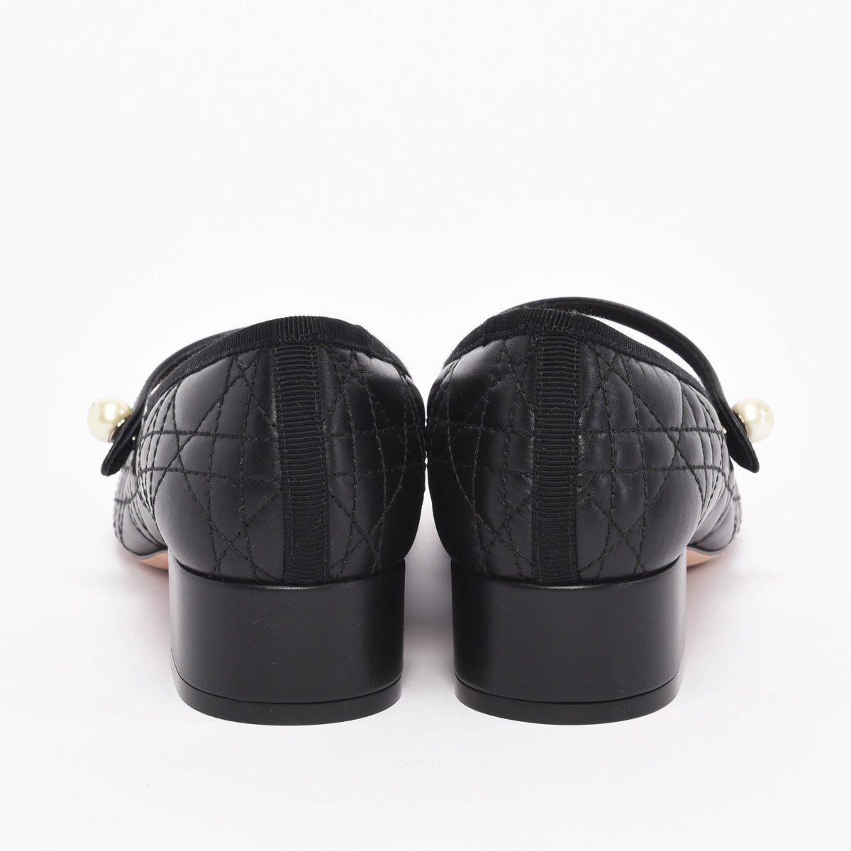 Dior Black Cannage Calfskin Ballet Pumps 38.5