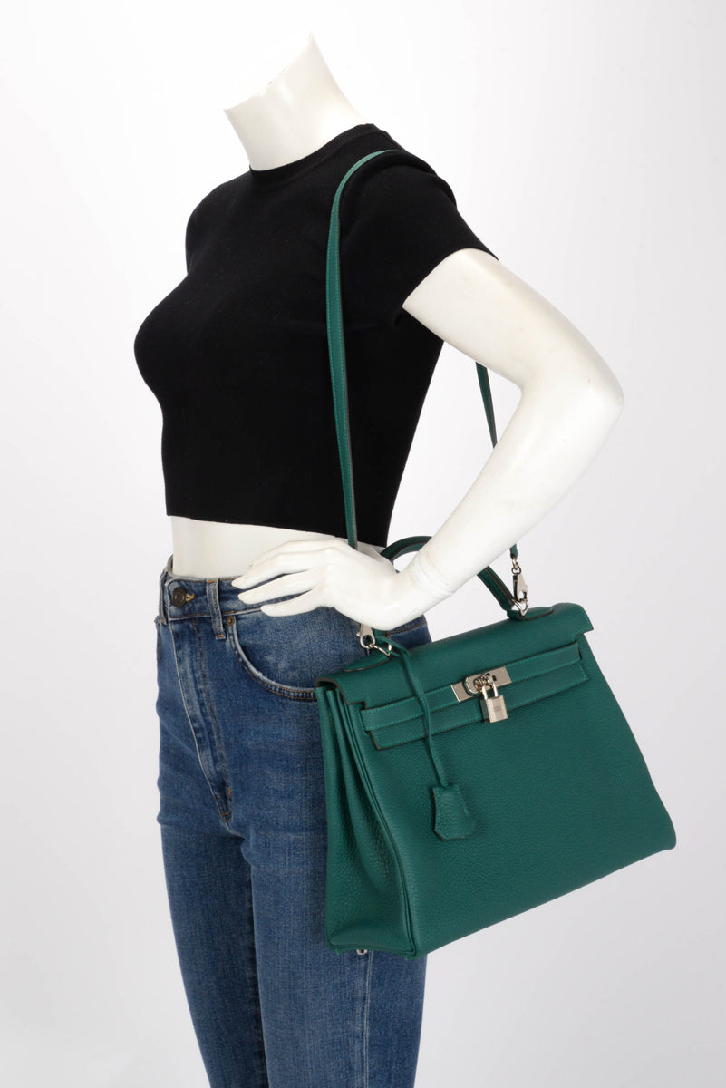 Hermes Malachite Togo Kelly 32 PHW
