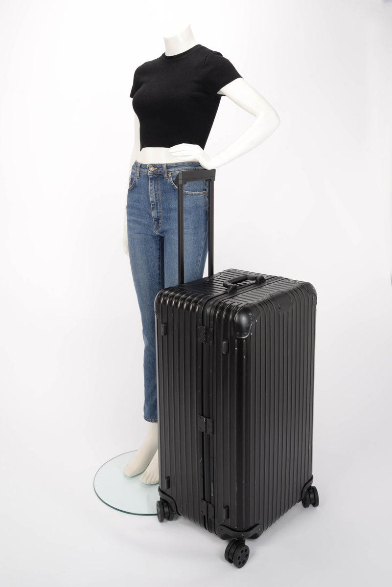 Rimowa Black Aluminium Trunk Plus Rolling Luggage