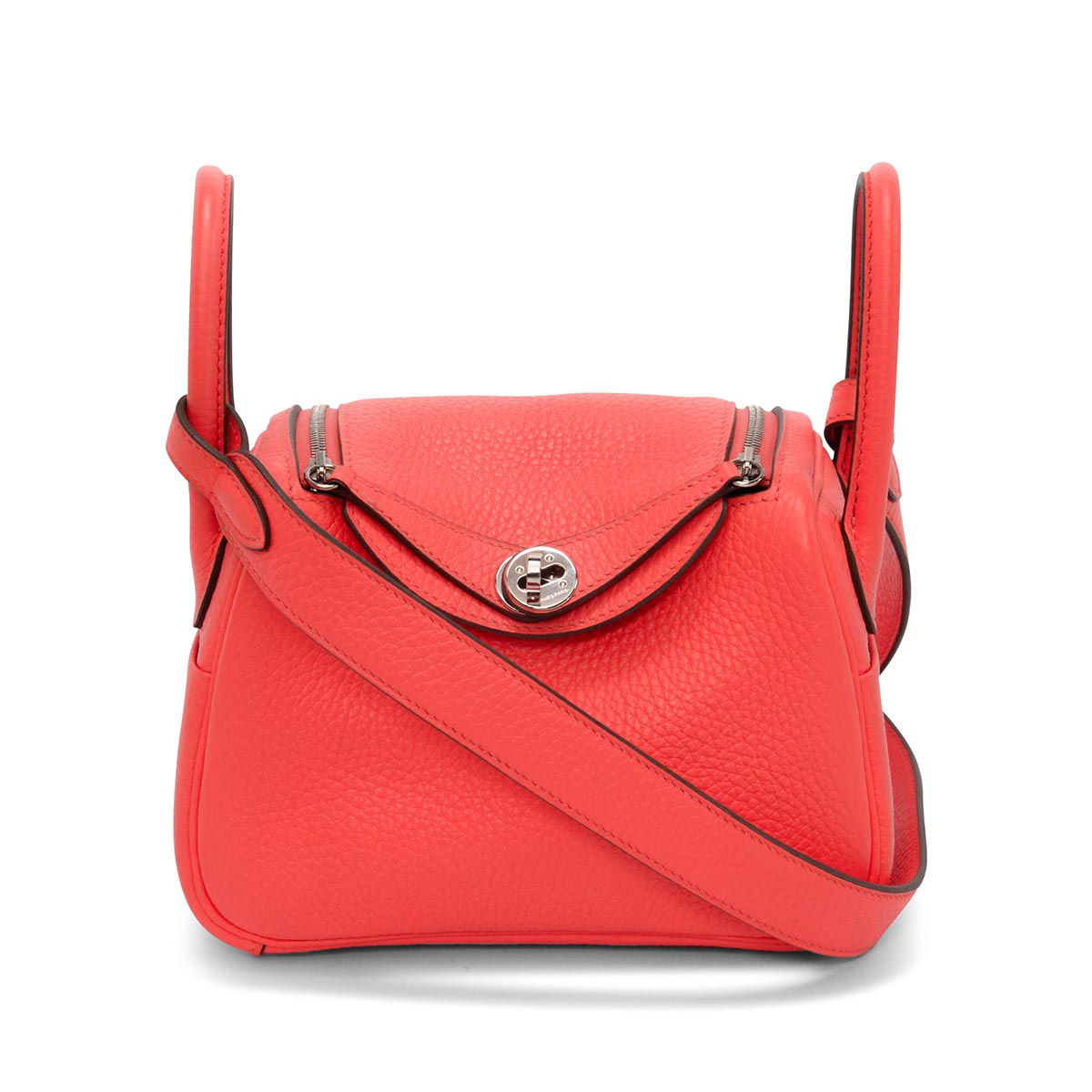 Hermes Rose Texas Clemence Mini Lindy 20