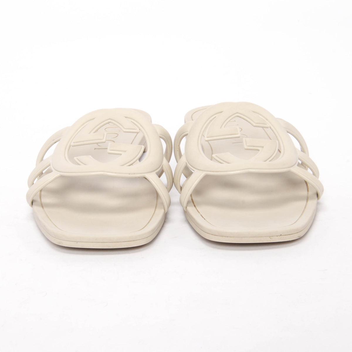 Gucci Stone Rubber GG Slides Sandals 36