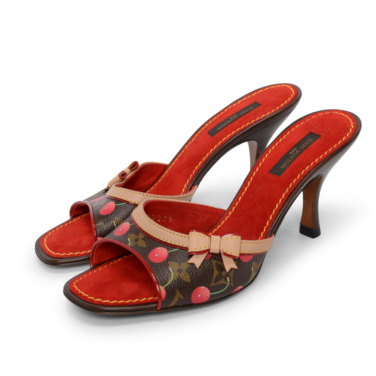 Louis Vuitton x Takashi Murakami Monogram Cerises Bow Sandals 37.5