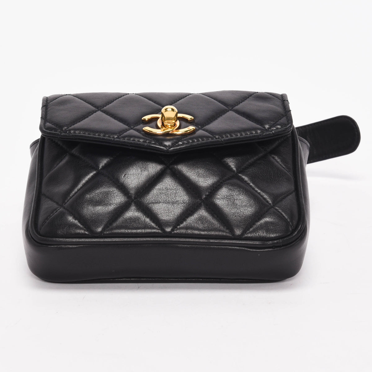Chanel Vintage Black Quilted Lambskin Mini Belt Bag