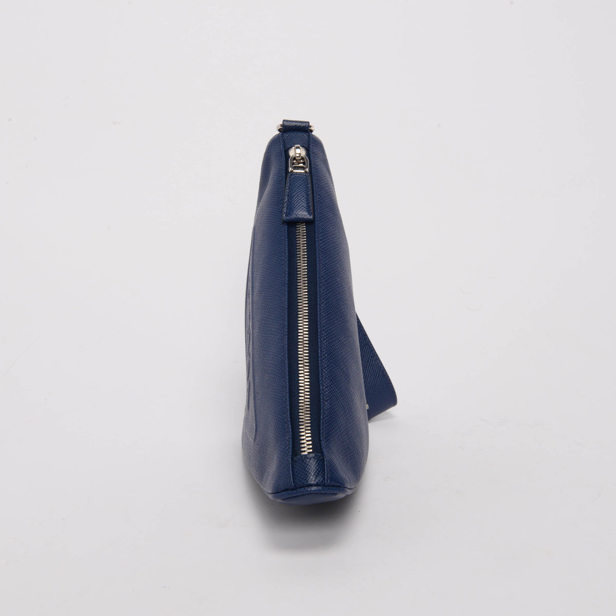 Prada Blue Saffiano Prada Triangle Wristlet
