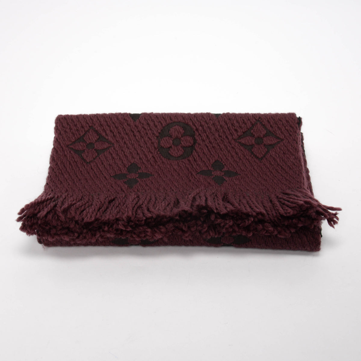 Louis Vuitton Magenta Wool Logomania Scarf