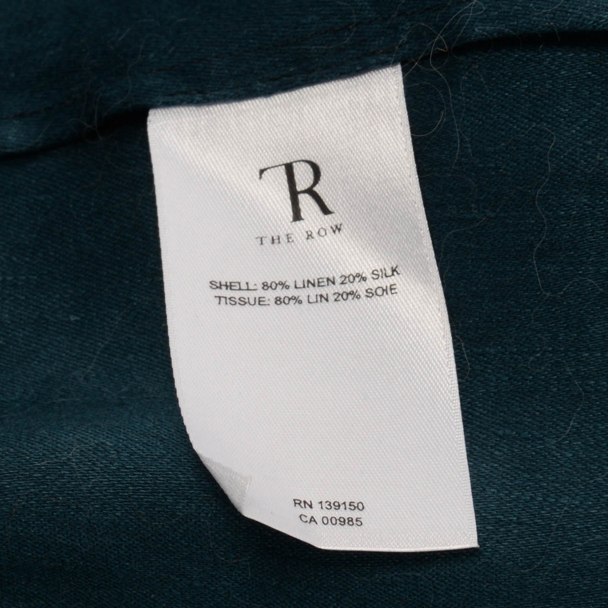 The Row Teal Satin Lace Sleeve Dress US 12