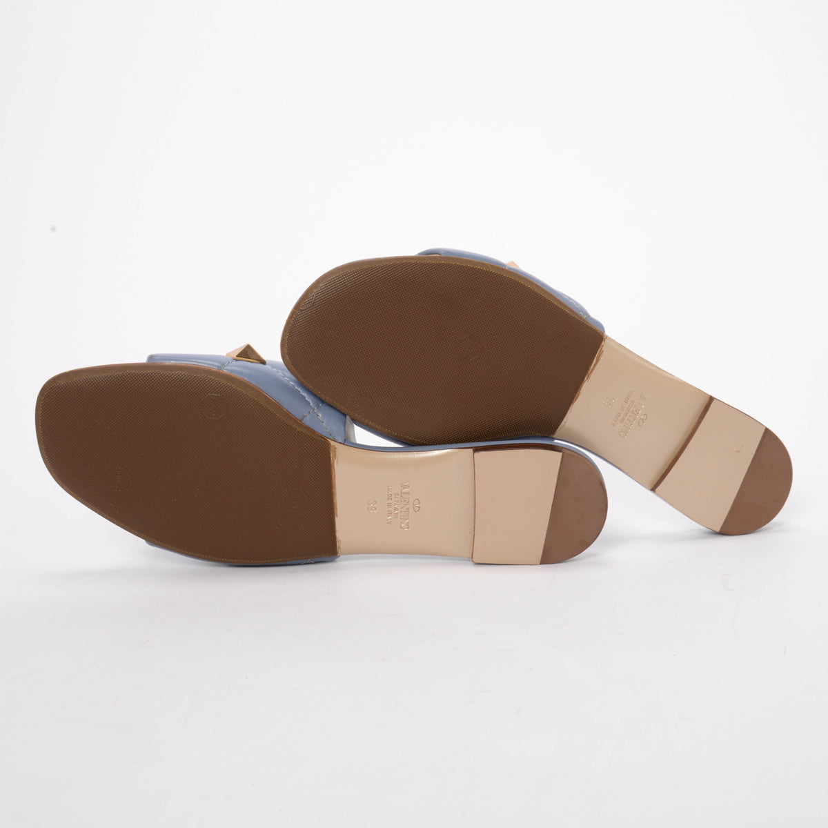 Valentino Niagara Lambskin Roman Stud Flat Slides 39