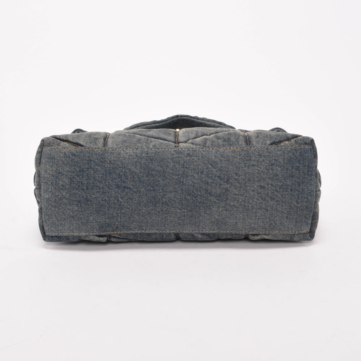 Saint Laurent Washed Blue Denim Small Puffer Lou Bag