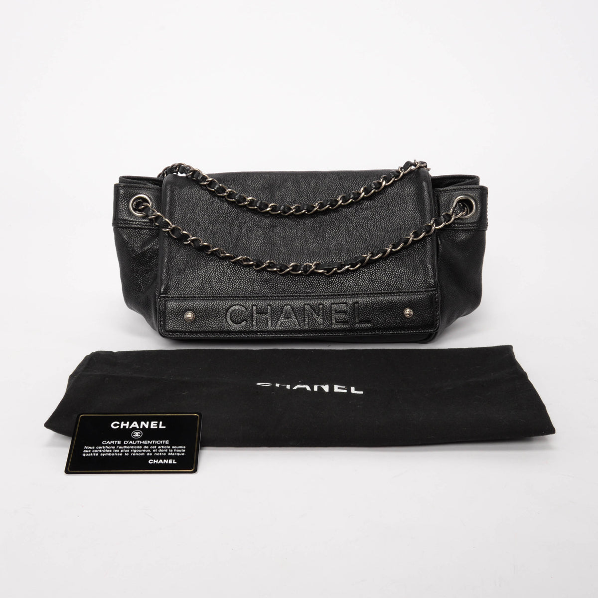 Chanel Black Caviar Outdoor Ligne Accordion Flap Bag