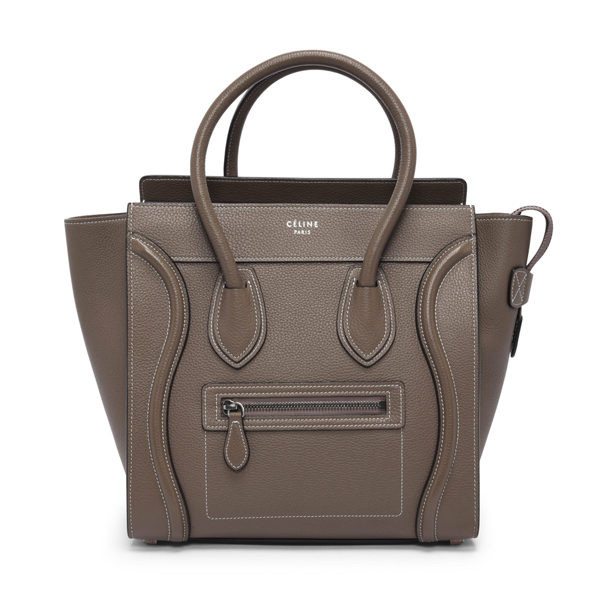 Celine Taupe Grained Calfskin Micro Luggage Bag