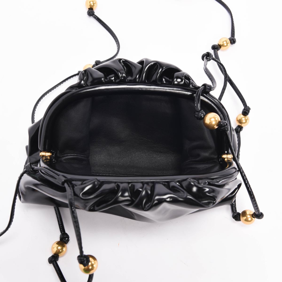 Bottega Veneta Black Brushed Calfskin Mini Pouch