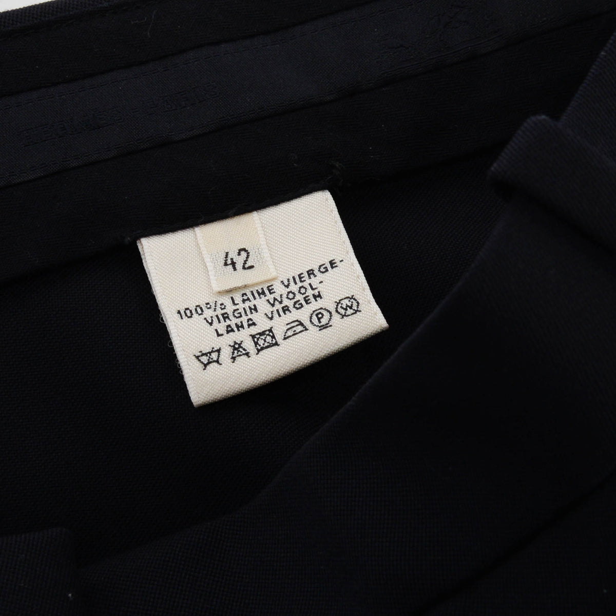 Hermes Navy Wool Straight Leg Pants FR 42