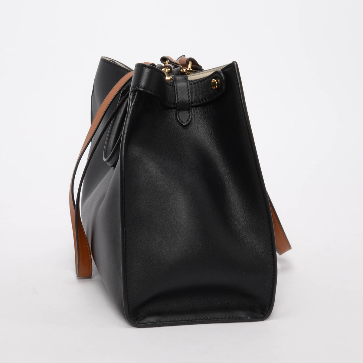 Fendi Black & Brandy Vitello Small Peekaboo X-Tote