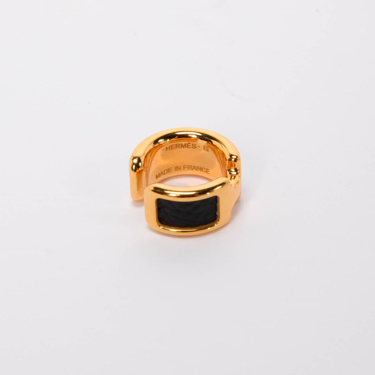 Hermes Black & Gold Goatskin Olympe Ear Cuff