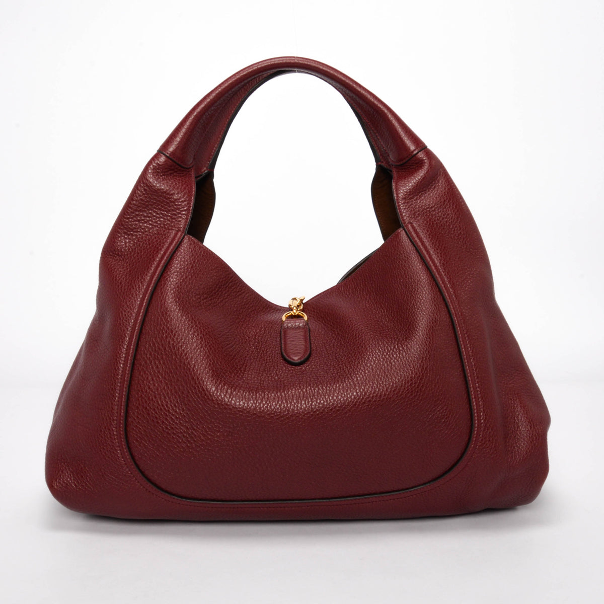 Gucci Rosso Ancora Grained Calfskin Softbit Maxi Shoulder Bag