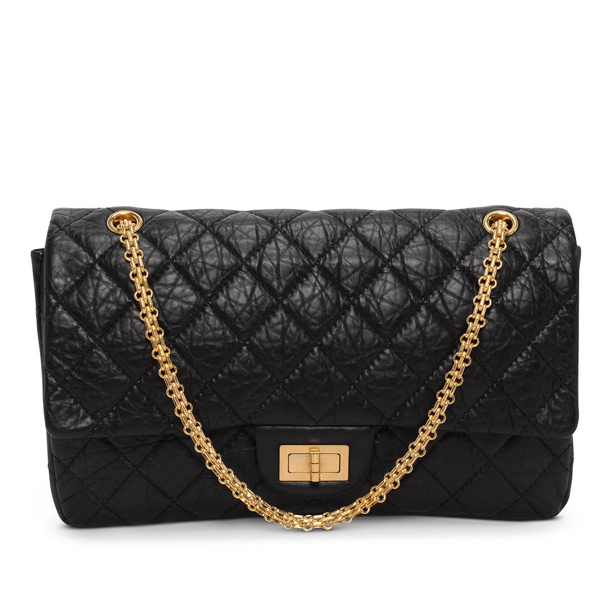 Chanel Black Distressed Calfskin Reissue 226 Flap Bag