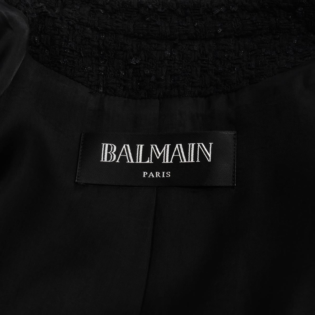 Balmain Black Boucle Classic DB Blazer FR 44