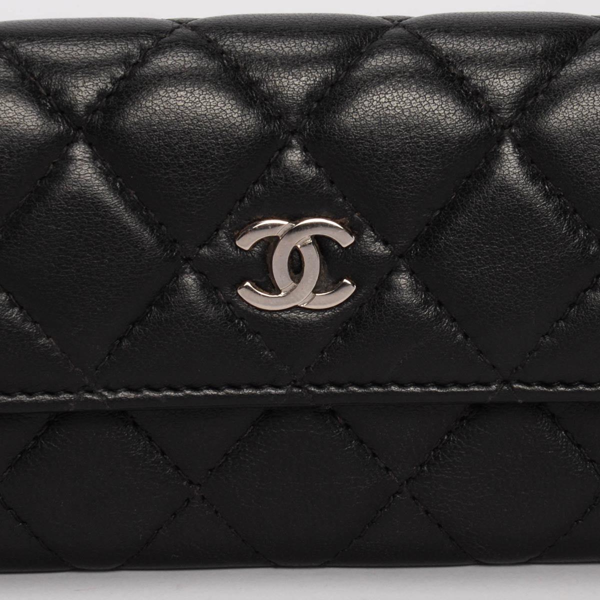 Chanel Black Quilted Lambskin Flap Card Holder