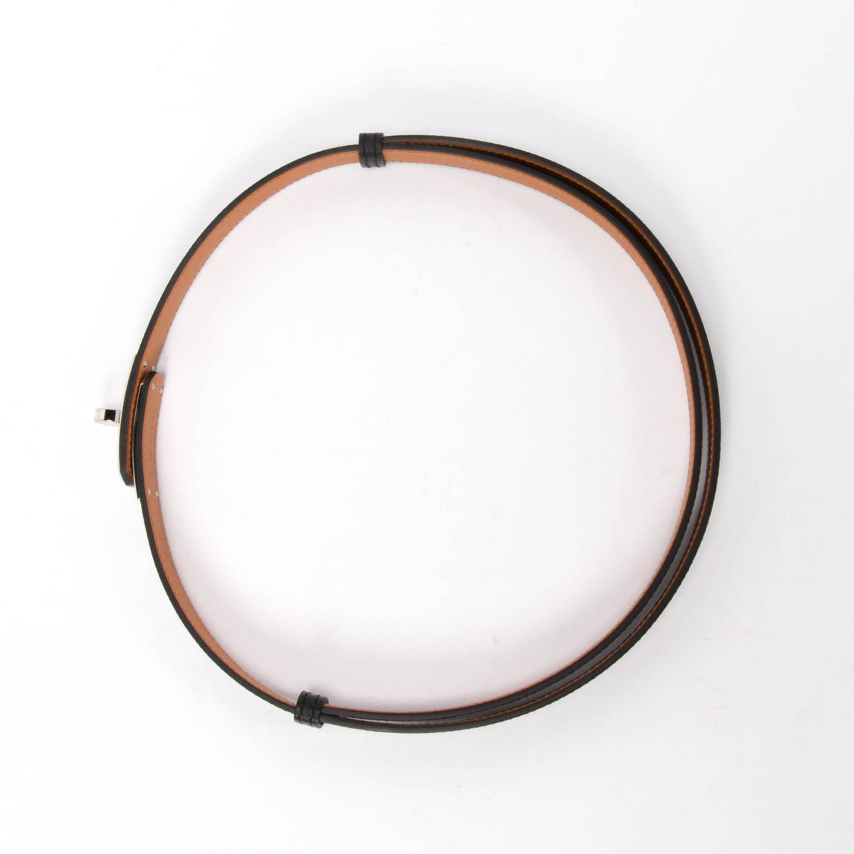 Hermes Black Epsom Kelly 18 Belt PHW