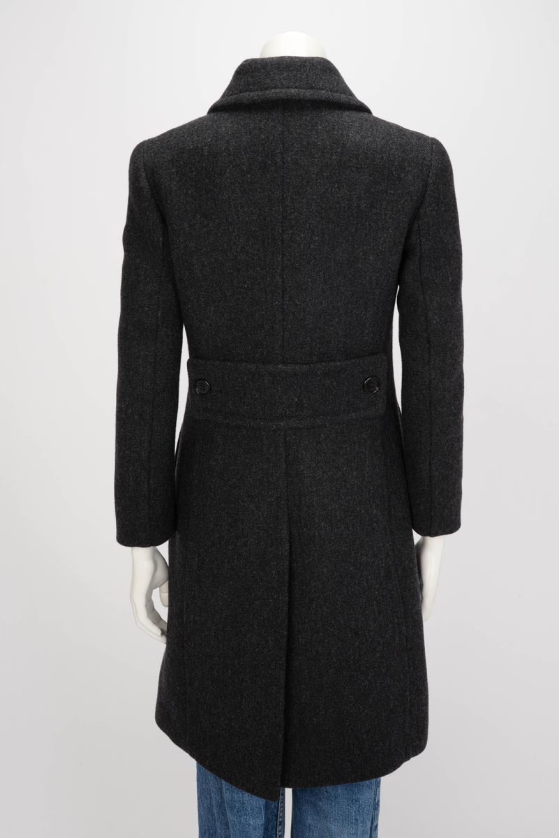 Prada Charcoal Wool Single Breasted Coat IT 42